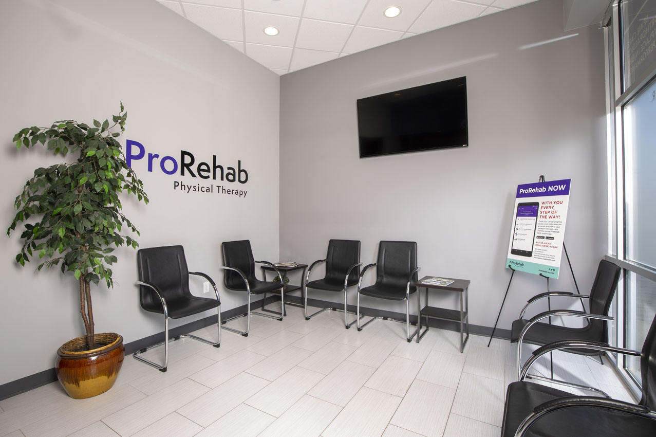 a picture of the ProRehab waiting room built by Truesdell Custom Builders